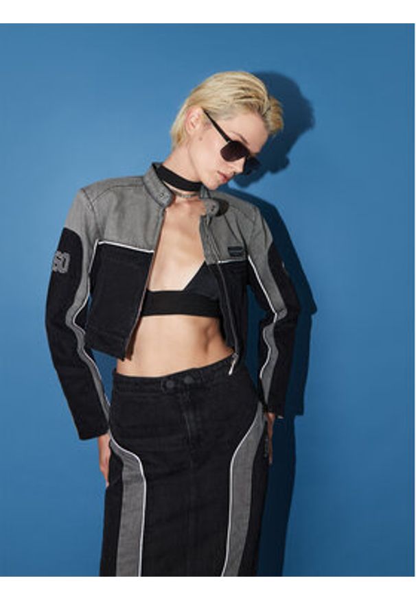 Miss Sixty Kurtka jeansowa 6L3WJ4990000 Czarny Regular Fit. Kolor: czarny. Materiał: bawełna