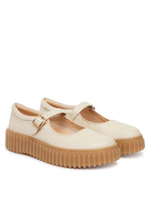 Clarks Półbuty Torhill Jane 26186305 Écru. Kolor: kremowy. Materiał: skóra