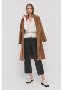 Pennyblack Spodnie z domieszką wełny damskie kolor szary szerokie high waist. Stan: podwyższony. Kolor: szary. Materiał: wełna #2