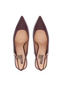 Love Moschino - LOVE MOSCHINO Szpilki JA10149G1PIA0552 Bordowy. Kolor: czerwony. Materiał: skóra. Obcas: na szpilce #6