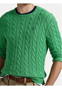 Polo Ralph Lauren Sweter 710775885523 Zielony Regular Fit. Typ kołnierza: polo. Kolor: zielony. Materiał: bawełna #4