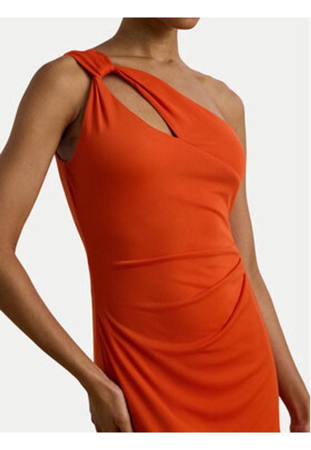 Lauren Ralph Lauren - LAUREN RALPH LAUREN Sukienka koktajlowa 253903046003 Pomarańczowy Slim Fit. Kolor: pomarańczowy. Materiał: syntetyk. Styl: wizytowy