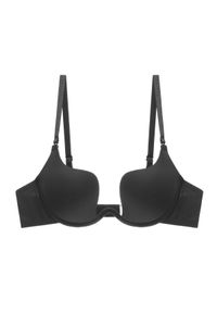 Intica - Biustonosz do dekoltów z dyskretnym wykończeniem i wsparciem Aricijana. Kolor: czarny. Materiał: materiał, skóra