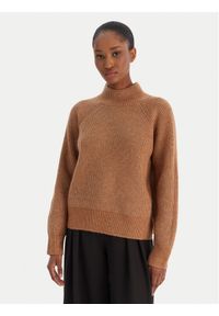 Calvin Klein Jeans Sweter Woolen Stitch LV044D372G Brązowy Regular Fit. Kolor: brązowy. Materiał: syntetyk #1