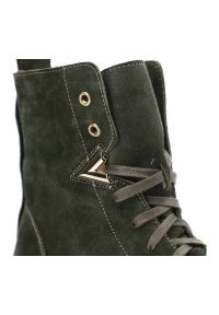 Zielone Trzewiki Pollonus Ocieplane Buty Damskie. Okazja: na spacer. Kolor: zielony. Materiał: skóra, welur, materiał. Szerokość cholewki: normalna. Sezon: zima. Styl: elegancki #5