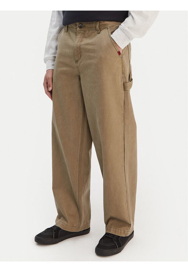 Quiksilver Jeansy Mercury Straight Out EQYNP03325 Beżowy Wide Leg. Kolor: beżowy