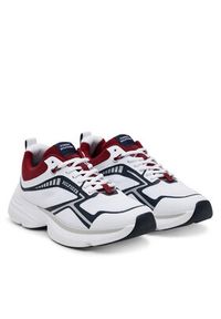 TOMMY HILFIGER - Tommy Hilfiger Sneakersy Th Dynafast Tech FM0FM05450 Biały. Kolor: biały. Materiał: skóra