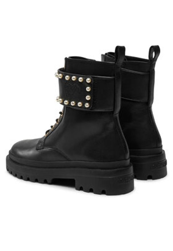 Love Moschino - LOVE MOSCHINO Trapery JA24235G0LIA0000 Czarny. Kolor: czarny. Materiał: skóra