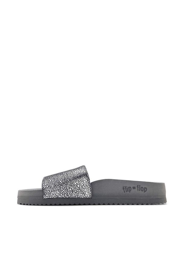 Flip*Flop - Klapki basenowe damskie Flip Flop Pool Metallic. Kolor: szary. Sezon: lato. Styl: sportowy