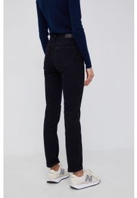 Lee jeansy Marion Straight Clean Zuri damskie medium waist. Kolor: czarny