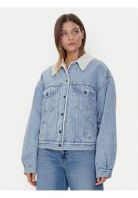 Levi's® Kurtka jeansowa Sherpa Trucker 90's A4435-0010 Niebieski Loose Fit. Kolor: niebieski. Materiał: bawełna