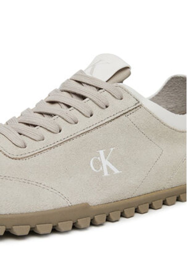Calvin Klein Jeans Sneakersy Low Profile Runner Mg Sue YW0YW01898 Beżowy. Kolor: beżowy. Materiał: zamsz, skóra