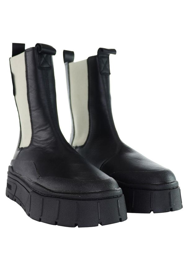 Buty damskie botki sportowe Puma MAYZE STACK CHELSEA. Kolor: czarny, beżowy, wielokolorowy. Styl: sportowy