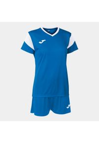 Zestaw do piłki nożnej damski Joma Girl Phoenix. Kolor: niebieski, biały, wielokolorowy. Materiał: dresówka. Sport: piłka nożna