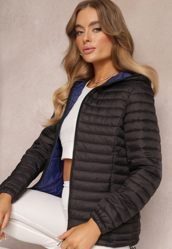 Renee - Czarna Kurtka Pikowana Paranaina. Kolor: czarny. Wzór: aplikacja, jednolity. Styl: elegancki