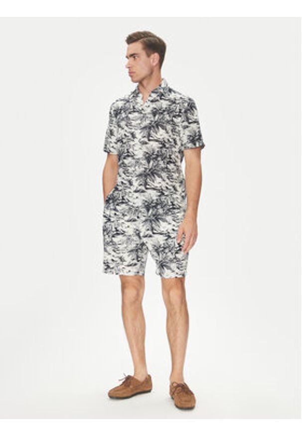 TOMMY HILFIGER - Tommy Hilfiger Szorty materiałowe MW0MW39284 Granatowy Regular Fit. Kolor: niebieski. Materiał: len