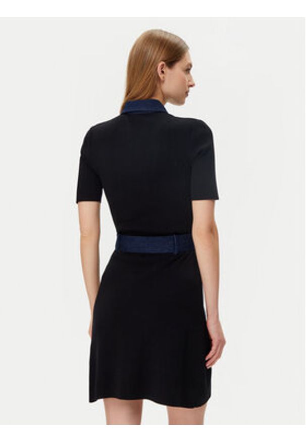 Morgan Sukienka dzianinowa 251-RMJEAN Czarny Slim Fit. Kolor: czarny. Materiał: syntetyk