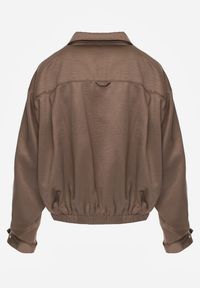 Renee - Brązowa Kurtka Bomberka Oversize z Regulowanymi Mankietami Lann. Okazja: na co dzień. Typ kołnierza: dekolt gorset. Kolor: brązowy. Materiał: poliester, jeans. Sezon: wiosna. Styl: casual #7