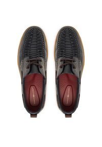 TOMMY HILFIGER - Tommy Hilfiger Półbuty Hilfiger Braided Lth Boat Shoe FM0FM05892 Granatowy. Kolor: niebieski. Materiał: skóra #5