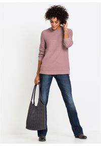 bonprix - Wygodne dżinsy ze stretchem o kroju bootcut, high waist. Okazja: na co dzień. Stan: podwyższony. Kolor: niebieski. Wzór: aplikacja. Styl: casual #3