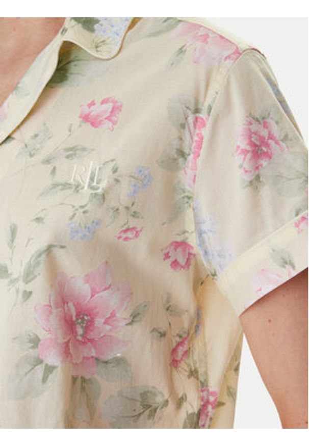 Lauren Ralph Lauren - LAUREN RALPH LAUREN Piżama ILN12493 Żółty Regular Fit. Kolor: żółty. Materiał: bawełna