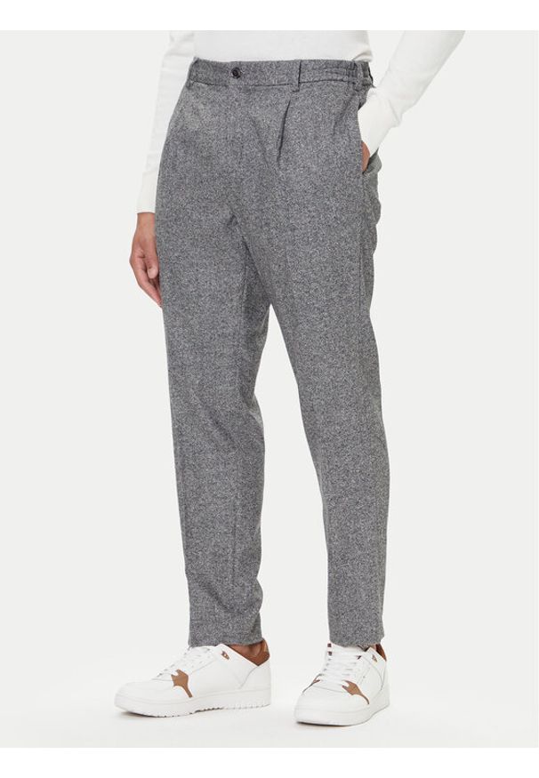 TOMMY HILFIGER - Tommy Hilfiger Spodnie materiałowe Harlem MW0MW41340 Szary Regular Fit. Kolor: szary. Materiał: wełna