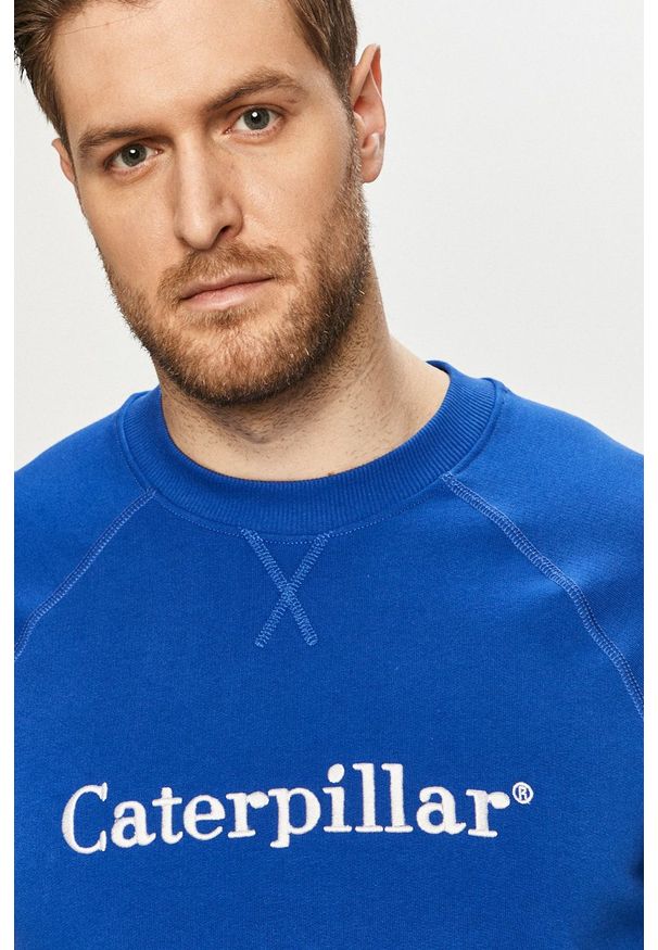 CATerpillar - Caterpillar - Bluza. Okazja: na co dzień. Kolor: niebieski. Wzór: aplikacja. Styl: casual