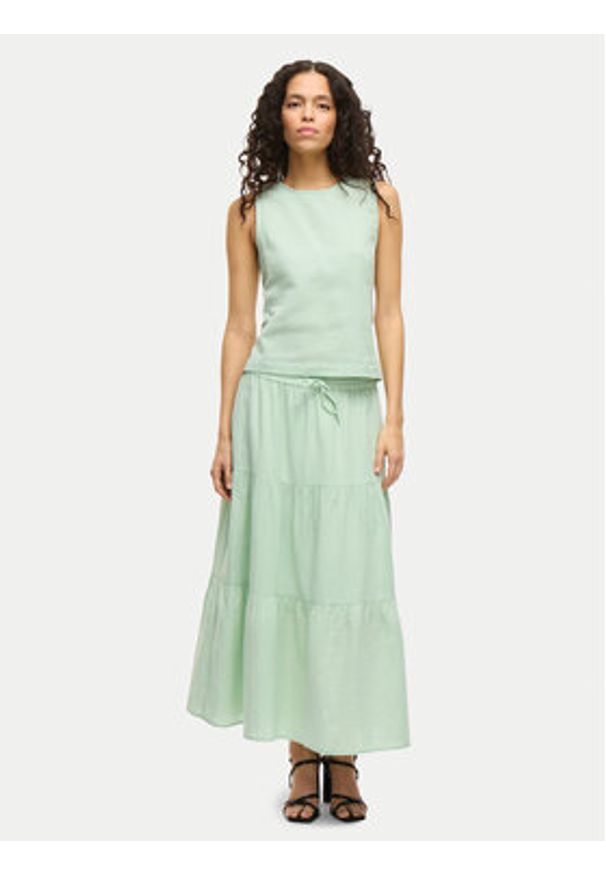 Vila Spódnica maxi Lania 14105428 Zielony Regular Fit. Kolor: zielony. Materiał: bawełna