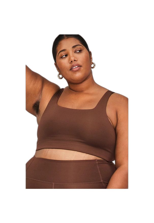 GIRLFRIEND COLLECTIVE - Kobiałka z kwadratowym dekoltem Girlfriend Collective Tommy. Kolor: wielokolorowy, biały, brązowy