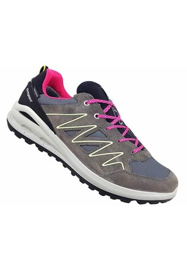 Buty trekkingowe damskie Grisport 15111V24G. Zapięcie: sznurówki. Kolor: szary. Materiał: skóra, guma, tkanina. Szerokość cholewki: normalna. Styl: sportowy