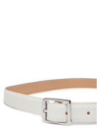 Calvin Klein Pasek Damski Classic Square Buckle Belt 20Mm LV04F7036G Biały. Kolor: biały. Materiał: skóra #2