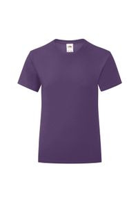 FRUIT OF THE LOOM - T-shirt Dla Dziewczynki Iconic 150. Kolor: fioletowy. Sport: turystyka piesza #1