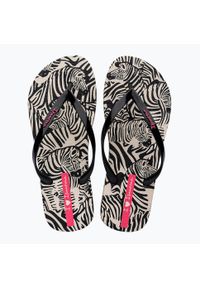 Japonki damskie Ipanema Animal Print VI. Kolor: czarny. Wzór: nadruk