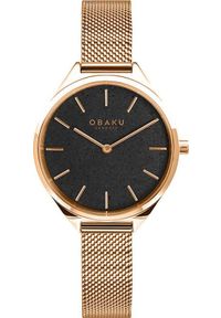 Zegarek OBAKU Zegarek damski Obaku Denmark V257LHVNMV różowe złoto. Kolor: złoty, wielokolorowy, różowy #1