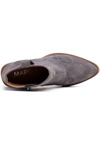 Marco Shoes Szare botki z naturalnego zamszu bez ocieplenia. Kolor: szary. Materiał: zamsz #4