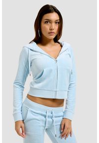 Juicy Couture - JUICY COUTURE Błękitna damska bluza Robertson Hoodie, Rozmiar L. Kolor: niebieski