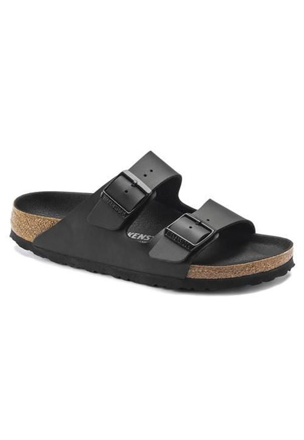 Klapki unisex Birkenstock Arizona Birkoflor. Zapięcie: bez zapięcia. Kolor: czarny. Materiał: materiał, syntetyk. Szerokość cholewki: normalna. Sport: turystyka piesza