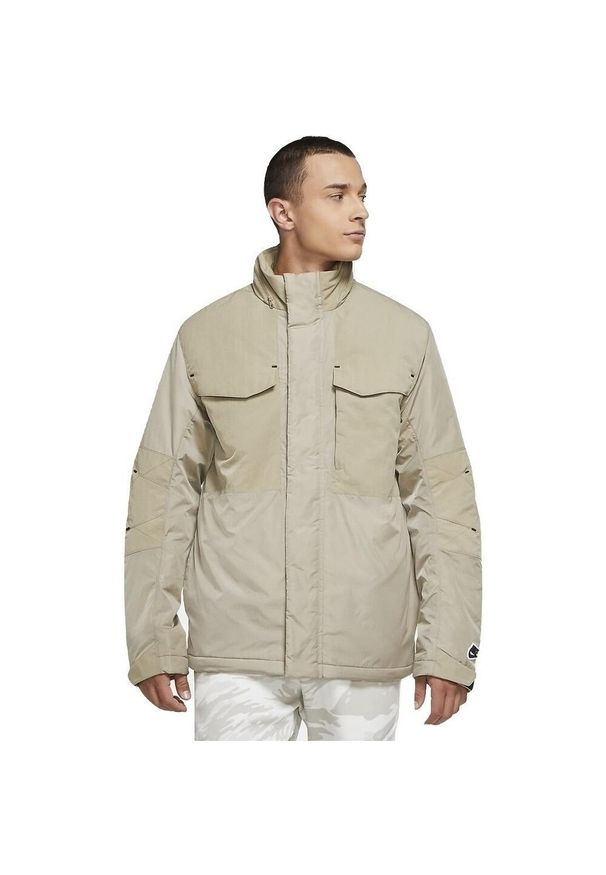 Kurtka męskie Nike Repel M65 Synthetic Fill. Kolor: beżowy. Materiał: poliamid, materiał, puch. Sport: turystyka piesza