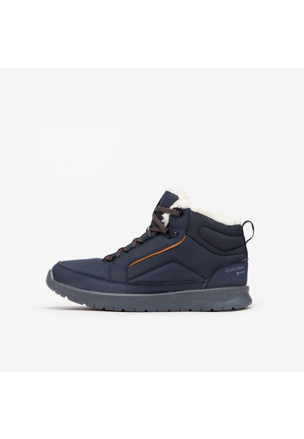 quechua - Buty turystyczne damskie Quechua SH100 Mid wodoodporne. Zapięcie: sznurówki. Kolor: niebieski. Szerokość cholewki: normalna. Sezon: zima. Styl: sportowy