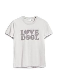 Desigual T-Shirt Love Dsgl 25SWTK10 Szary Regular Fit. Kolor: szary. Materiał: bawełna