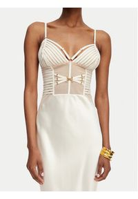 Elisabetta Franchi Sukienka wieczorowa AB-R53-62E2-V760 Kremowy Slim Fit. Kolor: kremowy. Materiał: syntetyk. Styl: wizytowy #5