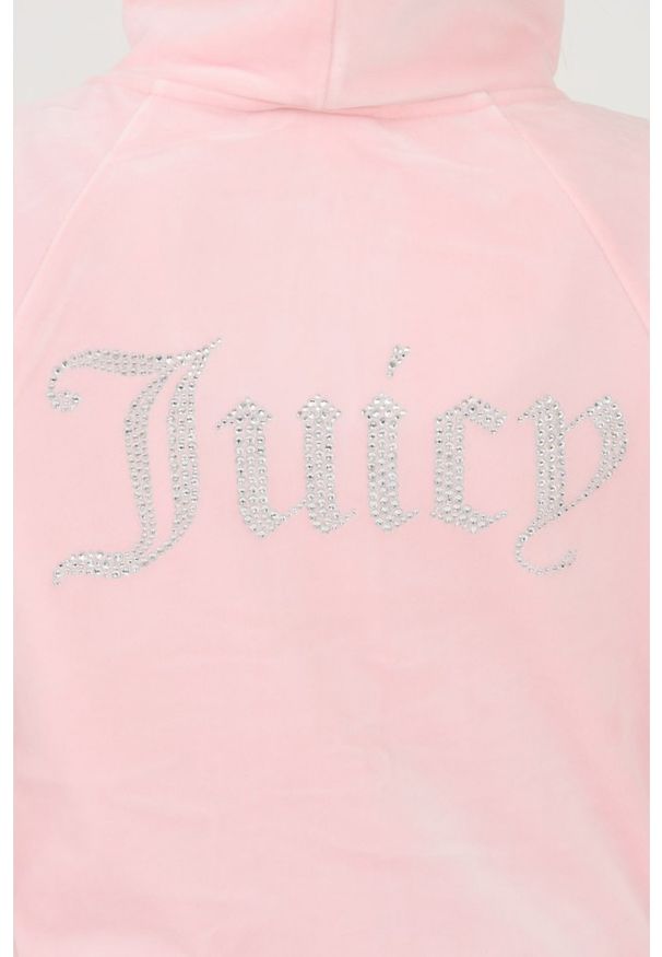 Juicy Couture - JUICY COUTURE Różowa bluza Madison Hoodie. Kolor: różowy