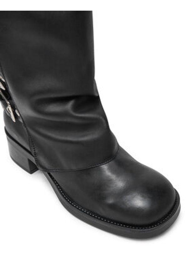 Steve Madden Botki Bonfire SM11003415 Czarny. Kolor: czarny. Materiał: skóra