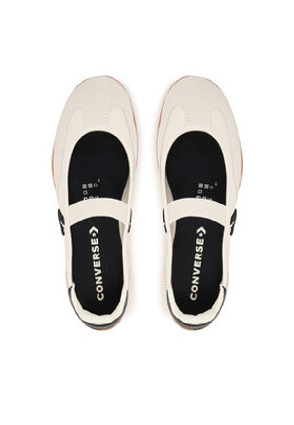 Converse Baleriny Run Star Trainer Ballet Flat A16250C Écru. Kolor: kremowy. Materiał: skóra, zamsz
