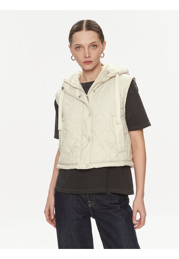 only - ONLY Bezrękawnik Valentina 15315383 Écru Regular Fit. Kolor: kremowy. Materiał: syntetyk. Długość rękawa: bez rękawów