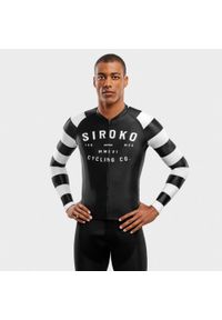 SIROKO - Mężczyzna Kolarstwo Męska koszulka rowerowa z krótkim rękawem M2 Summit Cza. Kolor: biały, czarny, wielokolorowy. Długość rękawa: krótki rękaw. Długość: krótkie. Sport: kolarstwo