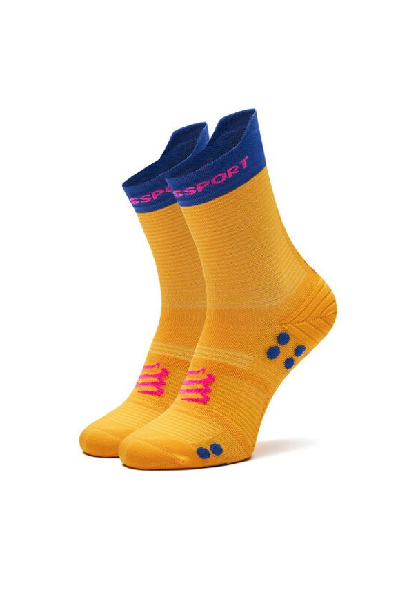 Compressport Skarpety wysokie unisex Pro Racing V4.0 Run High XU00046B Żółty. Kolor: żółty. Materiał: materiał, poliamid. Sport: bieganie