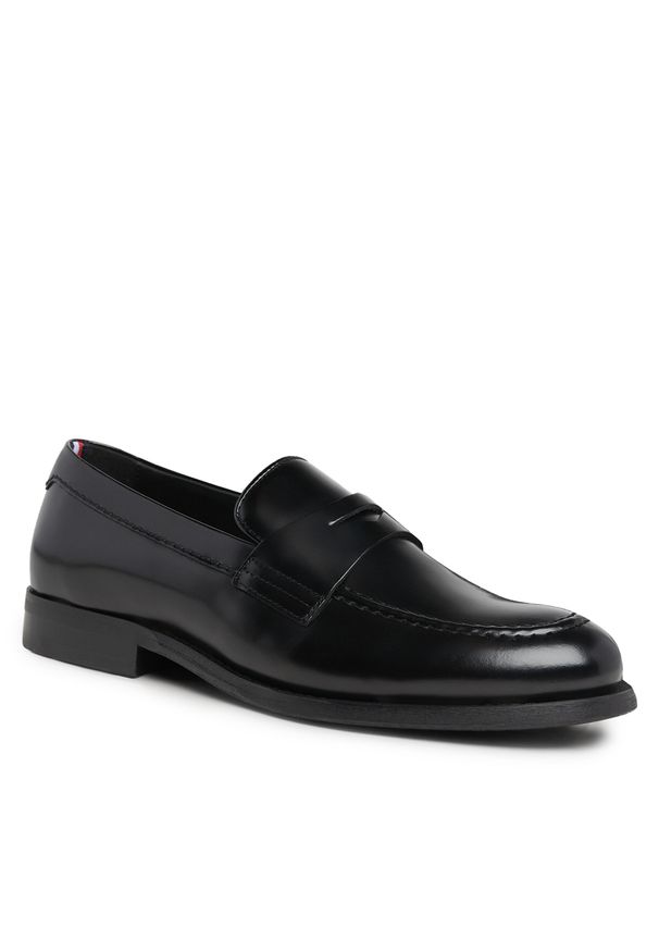 TOMMY HILFIGER - Półbuty Tommy Hilfiger Hilfiger Thunit Patent Loafer FM0FM04900 Black BDS. Kolor: czarny