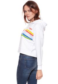 Wrangler - BLUZA WRANGLER DAMSKA CROPPED HOODY WHITE W6073HP12. Typ kołnierza: kaptur. Kolor: biały #8