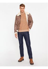 JOOP! Golf 30038085 Beżowy Modern Fit. Typ kołnierza: golf. Kolor: beżowy. Materiał: wełna #4